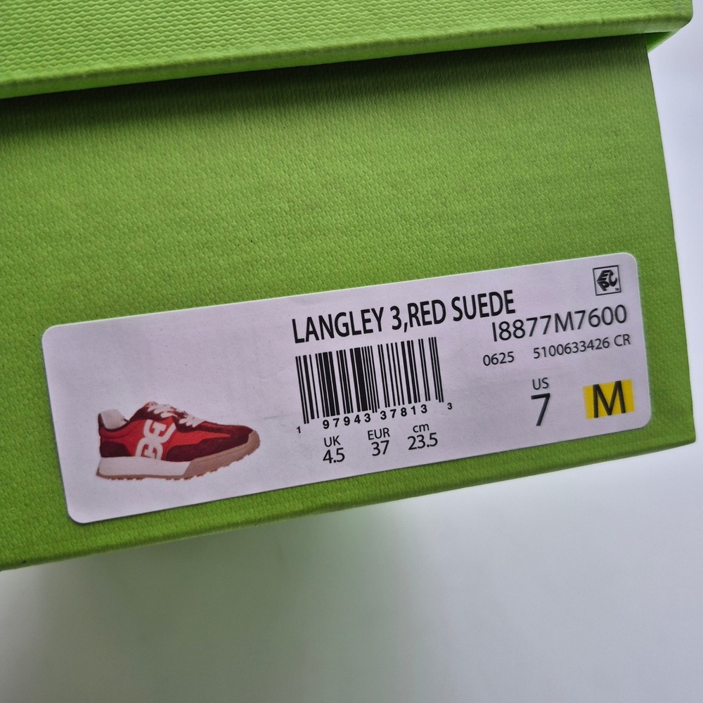 Sam Edelman Langley 3 Red Suede Sneakers Women's Size 7 Shoes - Picture 2 of 16